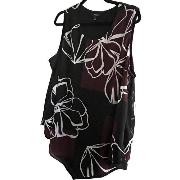 Alfani Tops - Alfani 1X Women's Sleeveless Floral Red & Brown Top